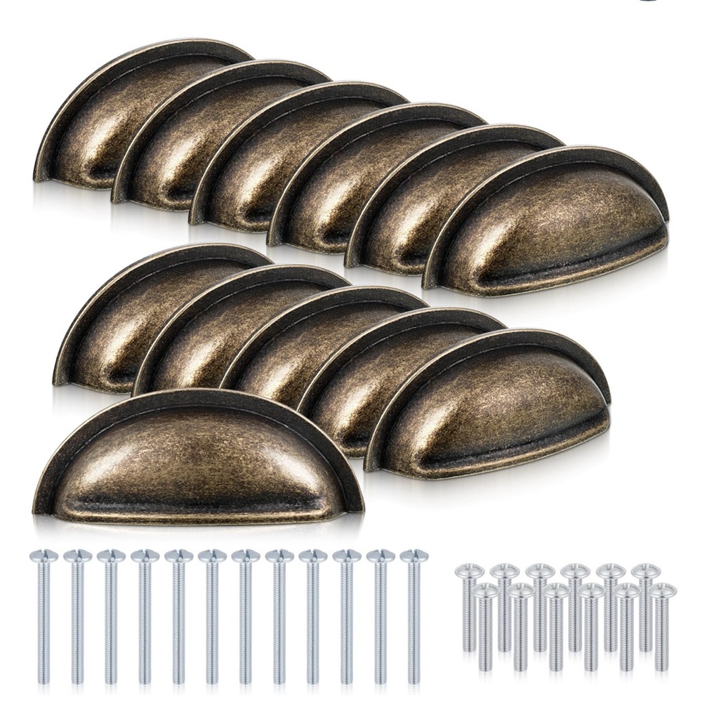 12 Pack Bin Cup Drawer Pulls Brass Bronze Cabinet Cup Pulls Bronze Cabinet Pull